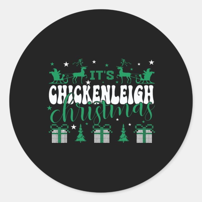 Chickenleigh It's Christmas Tee Xmas Matching Fami Classic Round Sticker (Front)