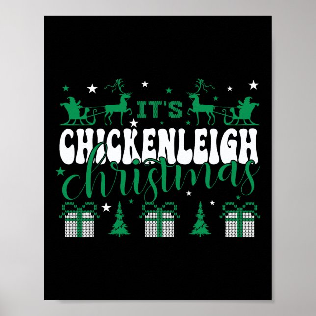 Chickenleigh It's Christmas Tee Xmas Matching Fami Poster (Front)