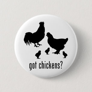 Chickens 6 Cm Round Badge