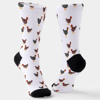 Chickens and eggs farmyard socks