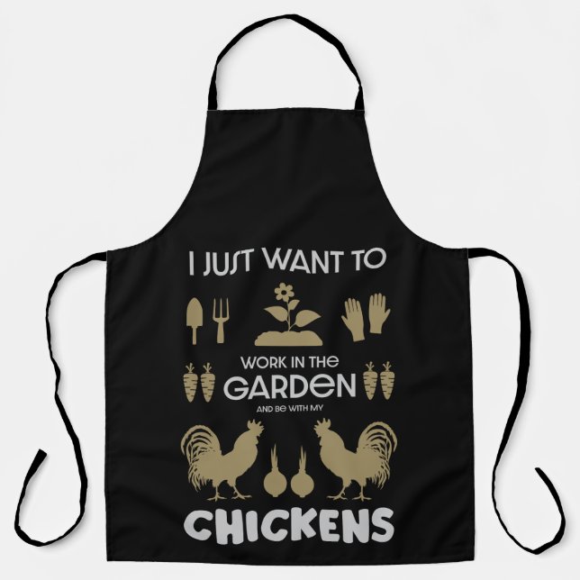 Chickens And Gardening Apron (Front)
