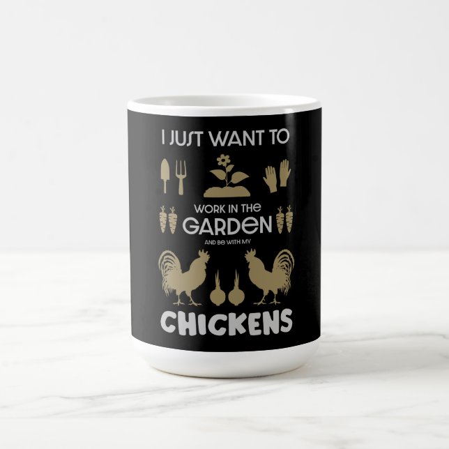 Chickens And Gardening Coffee Mug (Center)