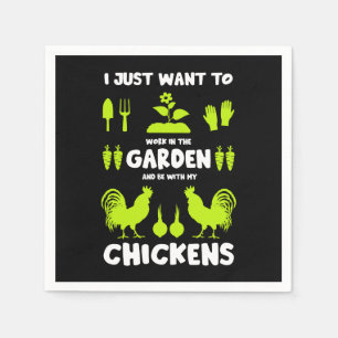Chickens And Gardening Napkin