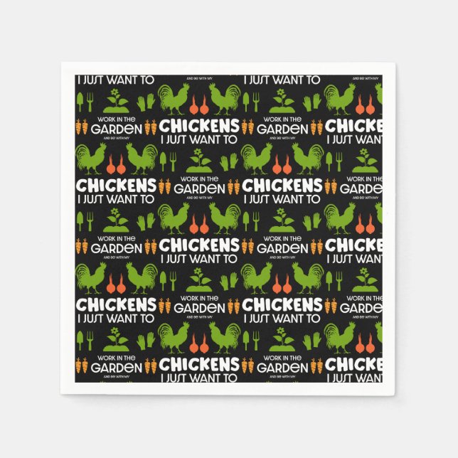 Chickens And Gardening Napkin (Front)