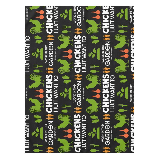 Chickens And Gardening Tablecloth (Front)