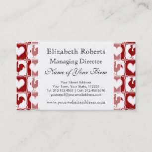 Chickens and Hearts Rooster Pattern Business Card