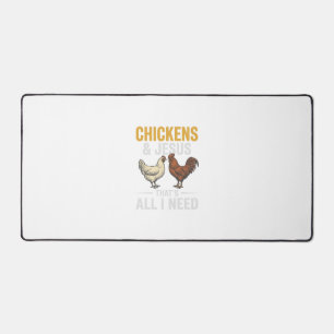 Chickens And Jesus Vintage Farm Faith Shirt_1 Desk Mat