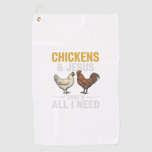 Chickens And Jesus Vintage Farm Faith Shirt_1 Golf Towel