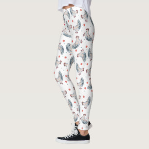Chickens And Polka Dots All Over Print Leggings