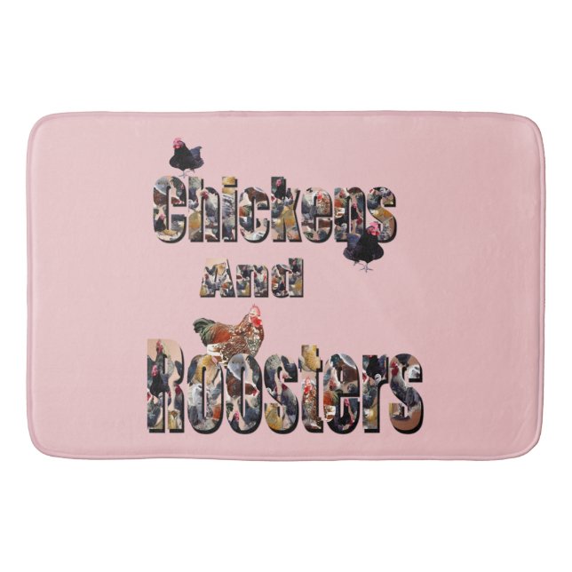 Chickens And Roosters, Bath Mat (Front)