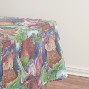 Chickens and Wine Tablecloth