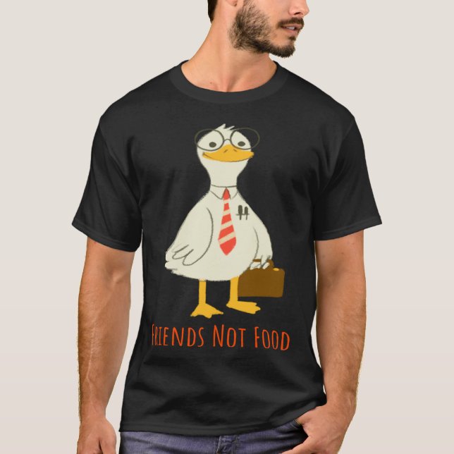 Chickens Are Friends Not Food  Cute Vegans & Veget T-Shirt (Front)