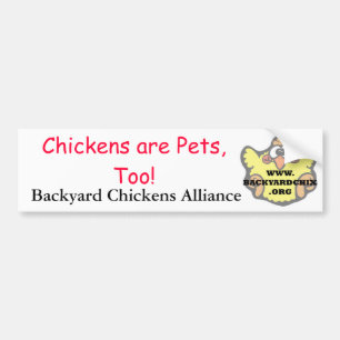 Chickens are Pets, Too! Bumpersticker Bumper Sticker