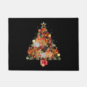 Chickens Christmas Tree Merry Clucking Matching Fa Doormat