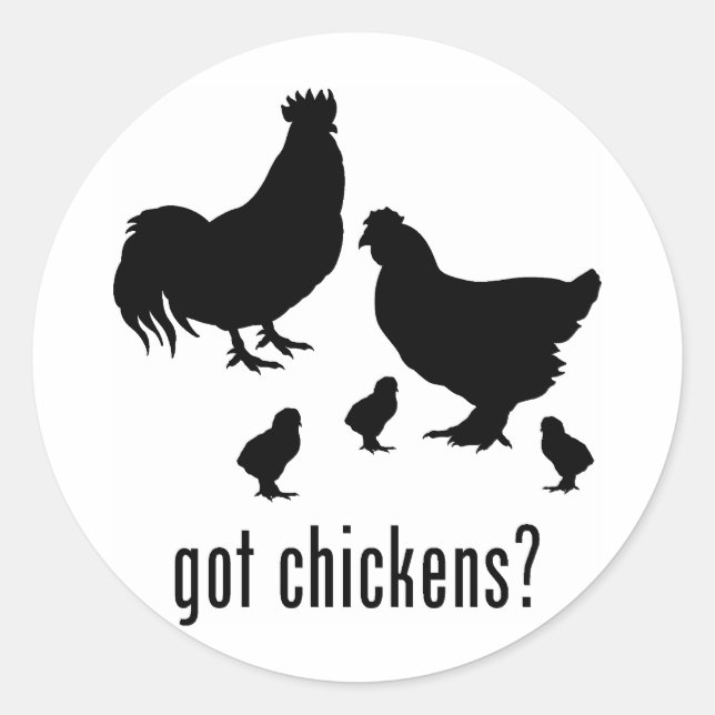 Chickens Classic Round Sticker (Front)
