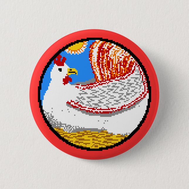 Chickens! Cluck Cluck Cluck! 6 Cm Round Badge (Front)
