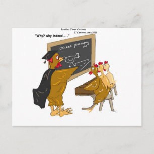 Chickens Cross The Road Philosophy Funny Postcard