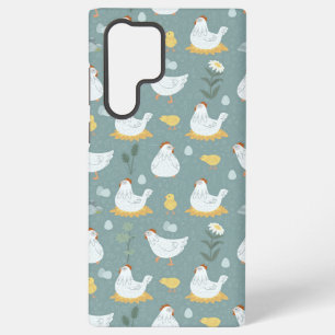 Chickens Dreaming in the Coop in Teal  Samsung Galaxy Case