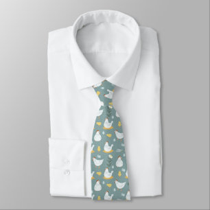 Chickens Dreaming in the Coop in Teal Tie