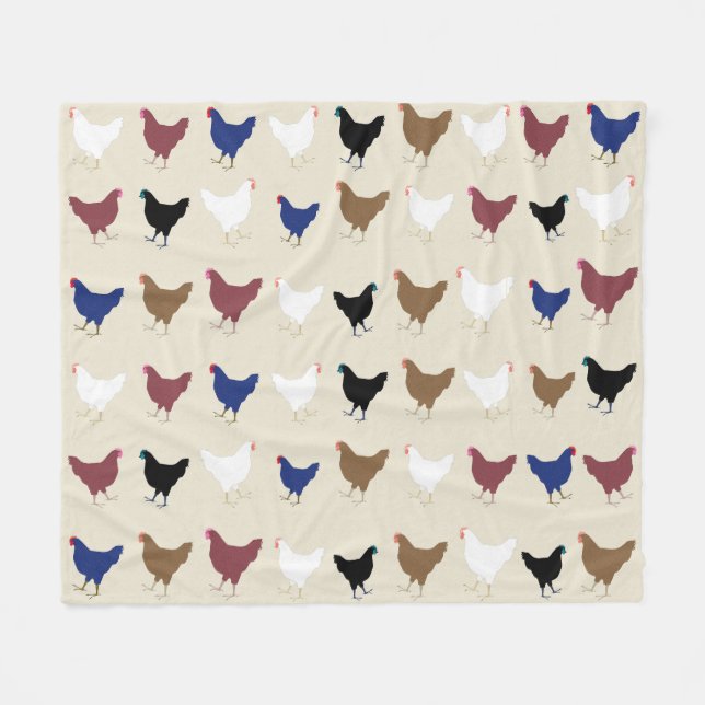 Chickens Fleece Blanket (Front (Horizontal))