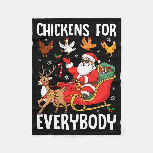 Chickens For Everybody Santa Chicken Farmer Comfor Fleece Blanket (Front)