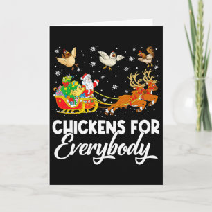 Chickens For Everybody Santa Sleigh Merry Christma Card
