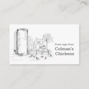 Chickens Fresh Eggs Farm Black White Business Card