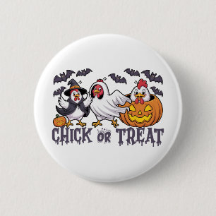 Chickens Ghost Witch Halloween Costume Chick Or Tr 6 Cm Round Badge