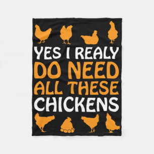 Chickens Gift Funny Farmers Chicken Lover Gift Fleece Blanket