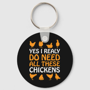 Chickens Gift Funny Farmers Chicken Lover Gift  Key Ring