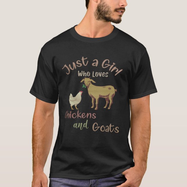 Chickens Goat Girl Women Mom Farmer T-Shirt (Front)