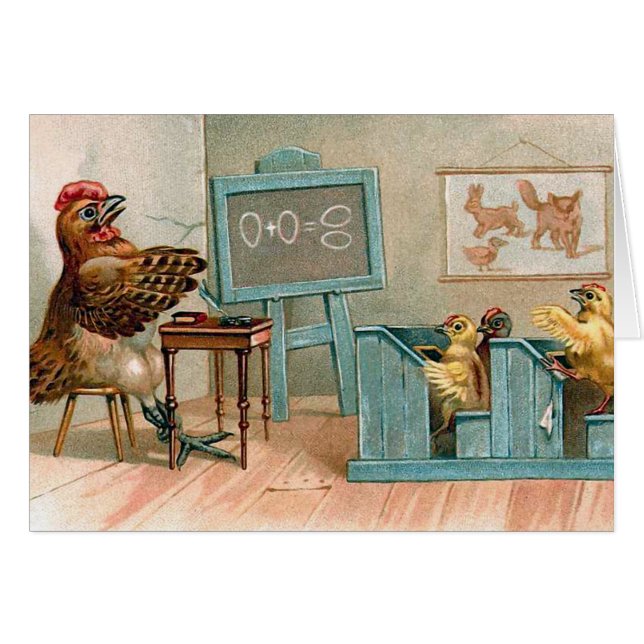 "Chickens in School" Vintage (Front Horizontal)