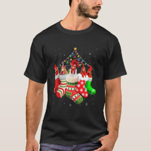 Chickens In Socks Christmas Lights Pajama For Chic T-Shirt