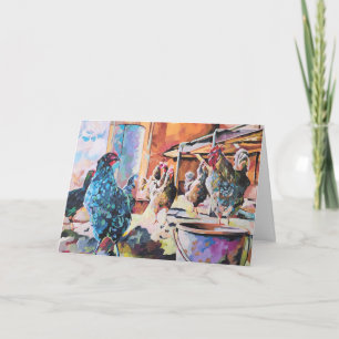 Chickens in the Barn Card