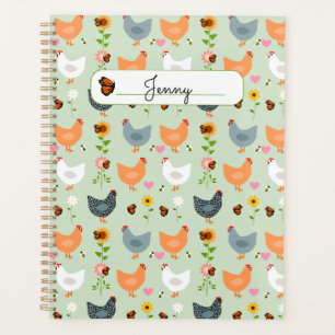 Chickens in the Flowers Personalised Planner