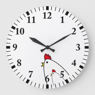 Chickens Large Clock