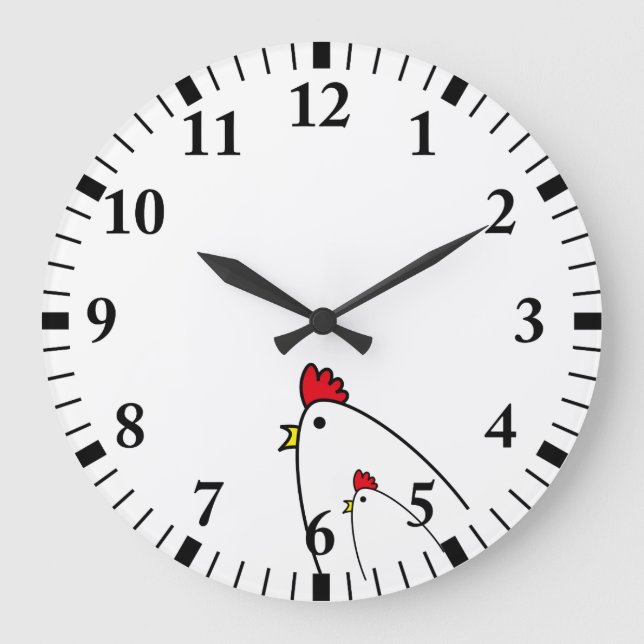 Chickens Large Clock (Front)