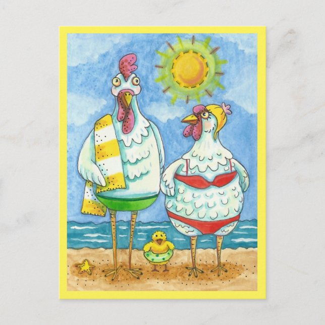 CHICKENS OF THE SEA, FAMILY FUN CARTOON Funny Post Postcard (Front)