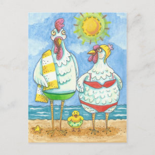 CHICKENS OF THE SEA, FAMILY FUN CARTOON POSTCARD