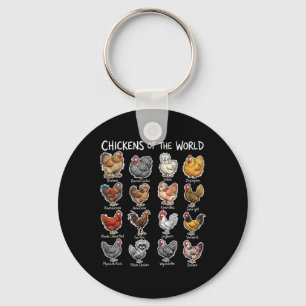 Chickens Of The World Farm Animal Lover Chicken Br Key Ring
