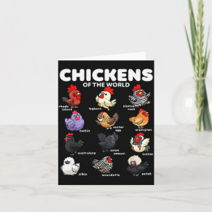 Chickens Of The World Funny Cartoon Chicken Breeds Card