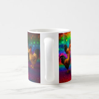 Chickens on a Rainbow Background   Coffee Mug