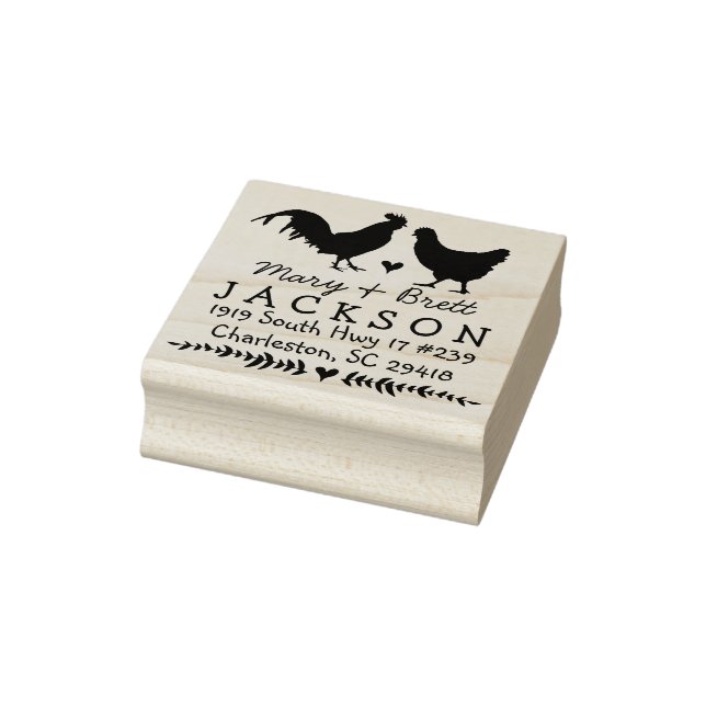 Chickens Return Address Stamp - Wedding Animals (Stamp)