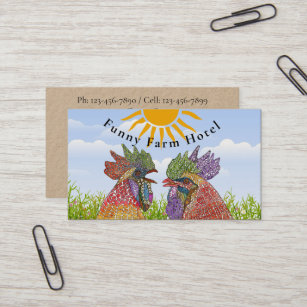 Chickens Rooster and Hen Charming Country Farm   Business Card