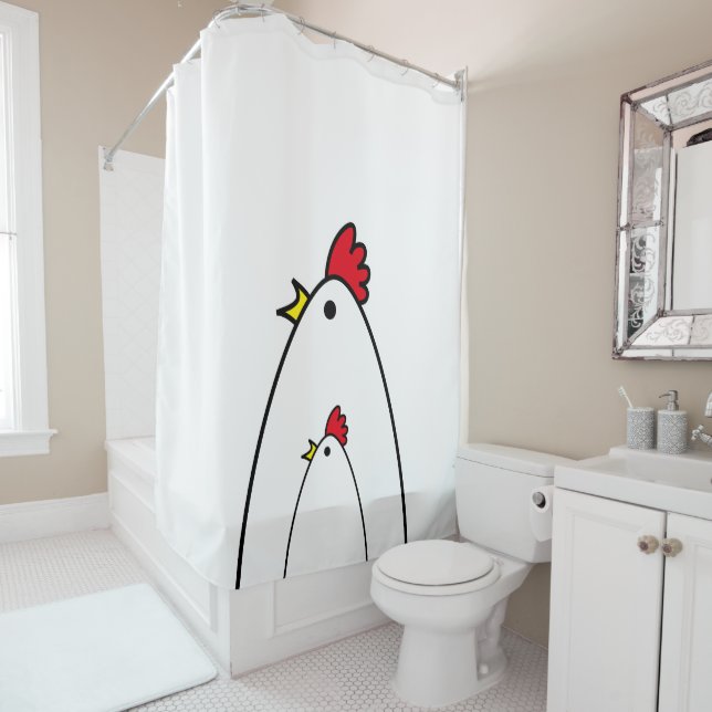 Chickens Shower Curtain (In Situ)