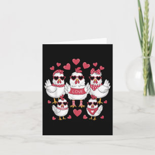 Chickens Valentines Day Love Valentine Cute Hearts Card