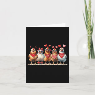 Chickens Valentines Day Love Valentine Cute Hearts Card