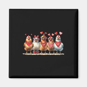 Chickens Valentines Day Love Valentine Cute Hearts Magnet