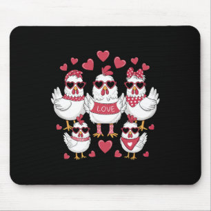 Chickens Valentines Day Love Valentine Cute Hearts Mouse Mat