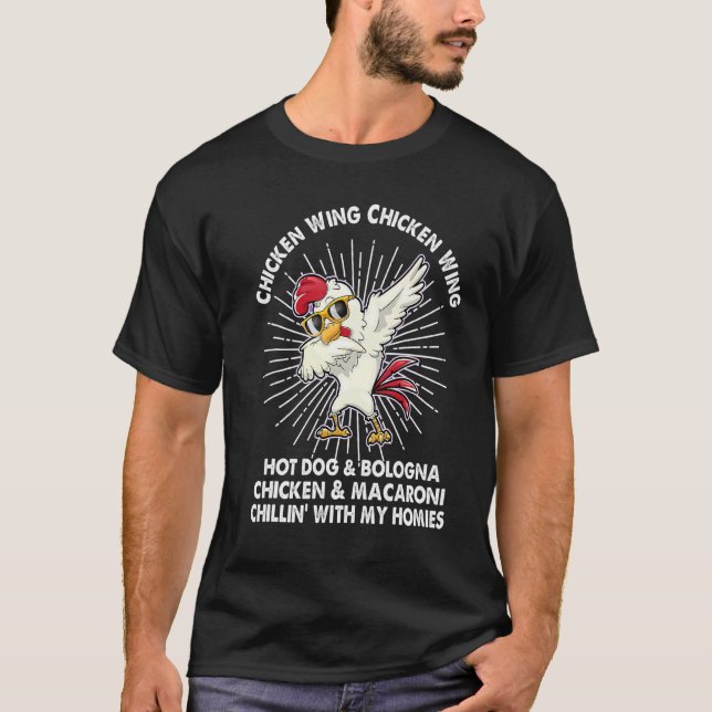 Chickens Wing Funny Cool Dabbing Chicken T-Shirt (Front)